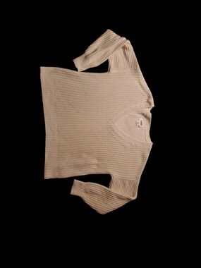 PINK Victoria's Secret Cream V-Neck Chunky Knit Sweater